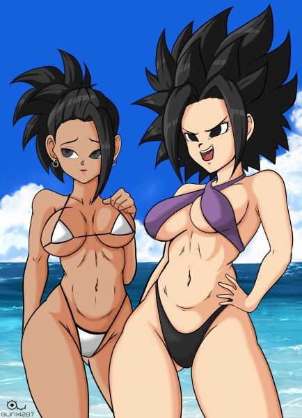 Caulifla and Kale at the beach